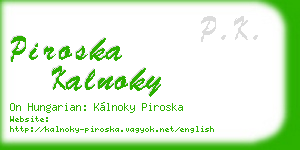 piroska kalnoky business card