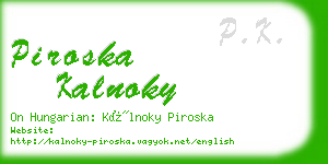 piroska kalnoky business card